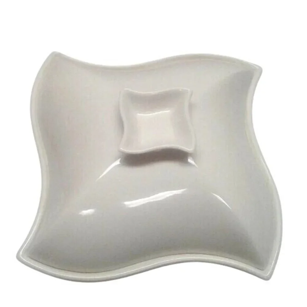 Godinger Siena White Ceramic 1 quart Covered Serving Dish Lid Casserole Chafing